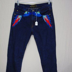 Rich Gang Jeans Mens Size 34 Regular Blue Casual Straight Leg Embroidered